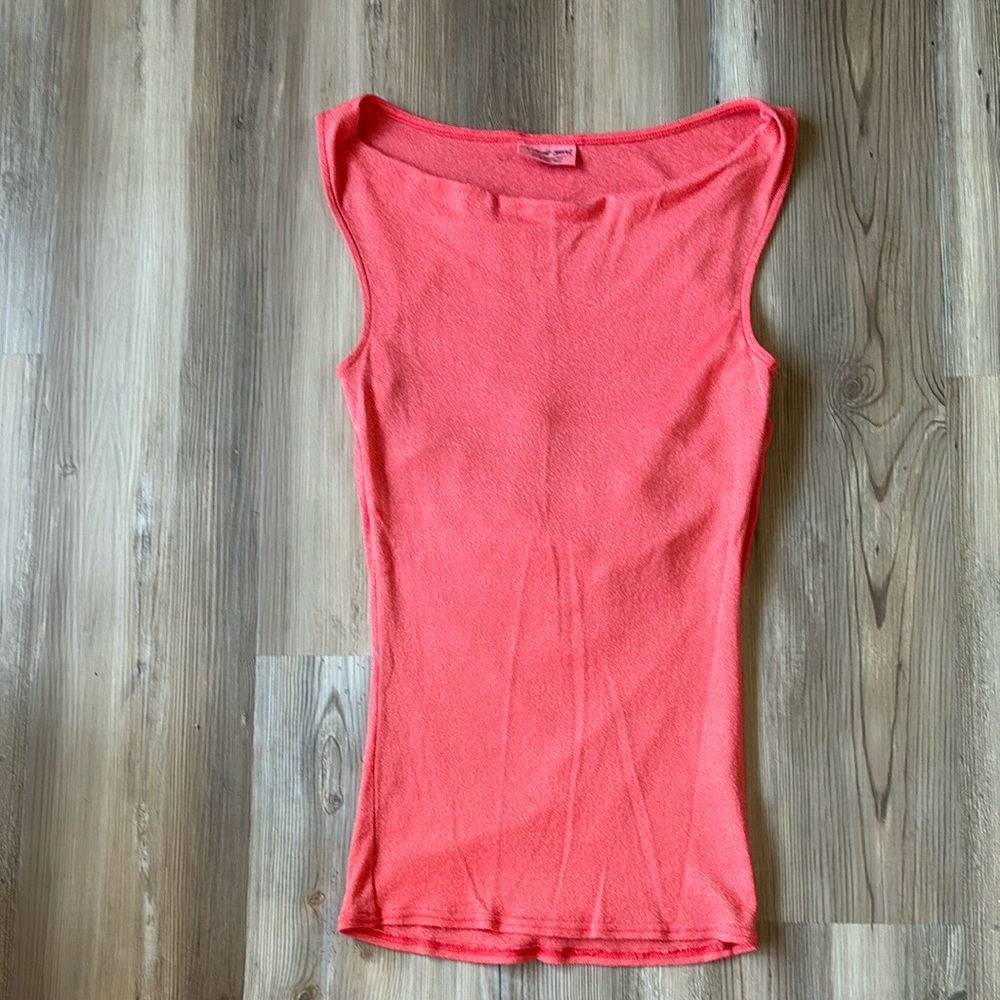 Michael Stars Orange Fitted Tank Top